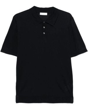 Roberto Collina Silk Fine Knit Polo Shirt - Black