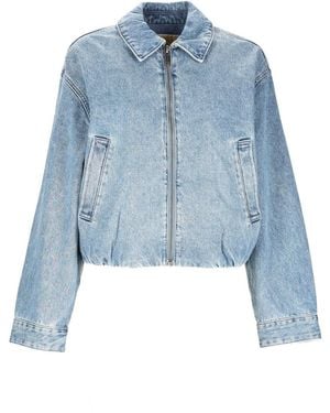 MICHAEL Michael Kors Denim Bomber Jacket - Blue