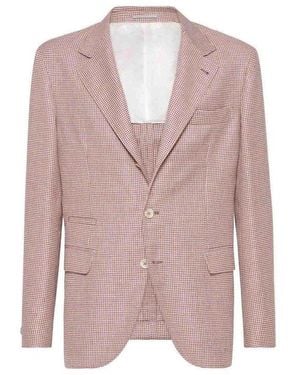Brunello Cucinelli And Wool Linen Blazer - Pink