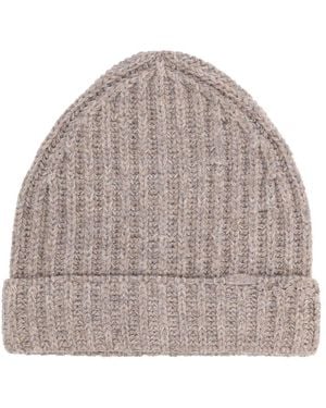 Maison Margiela Wool And Cotton Blend Beanie Virgin Hat - Gray