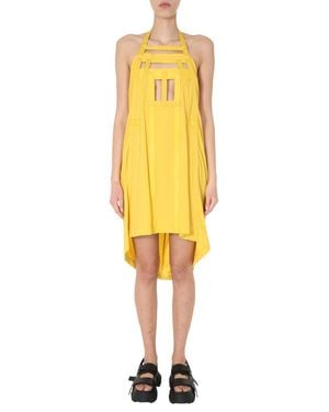 Rick Owens Geometric Cut-Out Midi Dress - Yellow