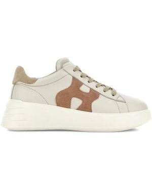 Hogan Smooth Leather Rebel Sneakers - Natural