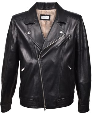 Brunello Cucinelli Leather Biker Jacket - Black