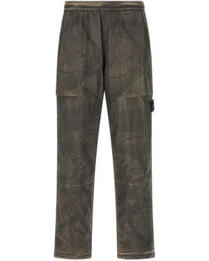 Stone Island Printed Pants With Logo Badge - Gray