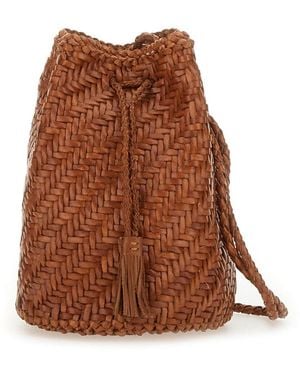 Dragon Diffusion Mini Leather Clutch Bag With Unique Texture - Brown