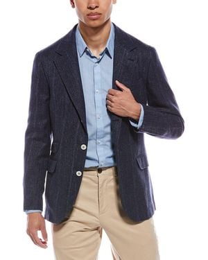 Brunello Cucinelli Linen Silk Blazer - Blue