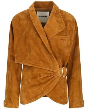 DARKPARK "Cindy" Suede Contour Jacket - Brown