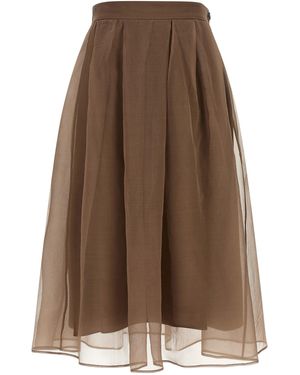Brunello Cucinelli 'Circle' Skirt - Brown