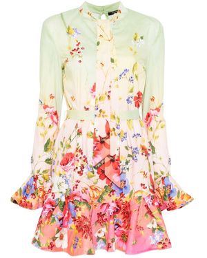 Roberto Cavalli Fuchsia Cotton Elastane Dress - White