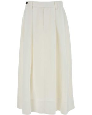 Brunello Cucinelli Viscose Blend Skirt - White