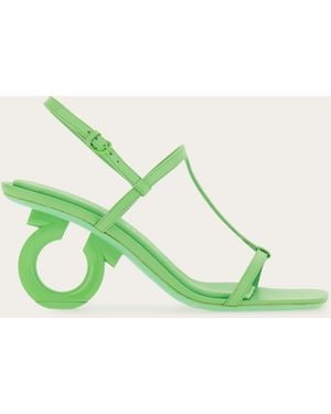 Ferragamo Elina Gancini Heel Sandals — Lt Brill - Green
