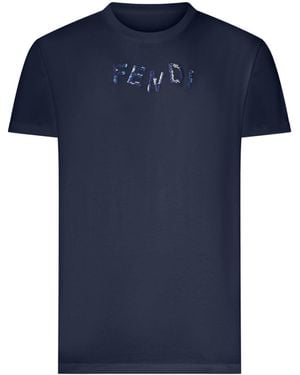 Fendi Logo T-Shirt - Blue