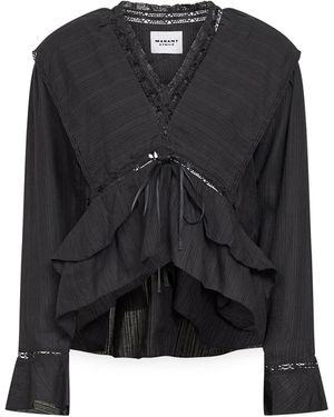 Isabel Marant Blouse Damienne Cotton-Linen - Black