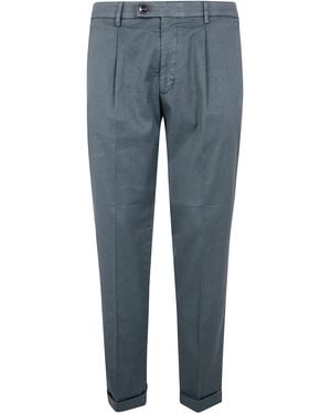 Michael Coal Linen Classic Pants - Blue
