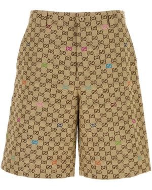 Gucci Fil Coupé Bermuda Shorts - Natural