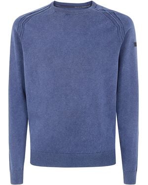 Rrd "Techno" Wash Round Neck 14 Knit Sweater - Blue