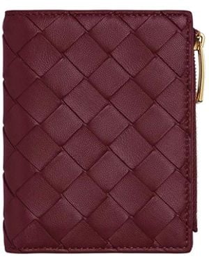 Bottega Veneta Intecciato Small Bi-Fold Wallet - Purple