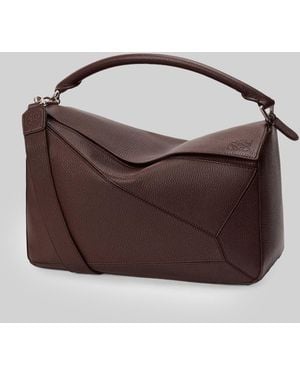 Loewe Large Chocolate Puzzle Bag - Brown