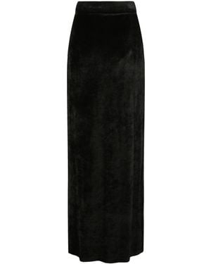 Balenciaga High-Rise Velvet Maxi Skirt - Black