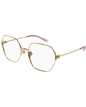 Gucci Eyeglasses Geometric Full Rim, Frame And Clear Demo Lenses Lens Gg1285O001 - Metallic