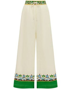 ALÉMAIS Hemp In-Seam Pocket Drawstring Waist Pant - White
