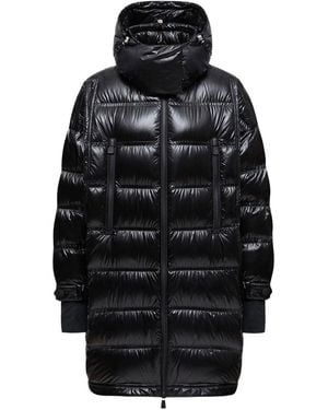 Moncler "Grenoble" Piumino Lungo "Rochelairs" Con Cappuccio - Black