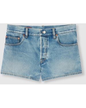 Gucci Stone-Washed Denim Shorts - Blue