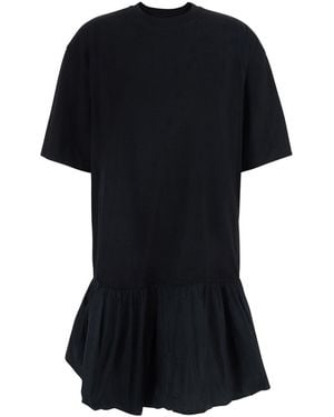 MSGM Dress V-Neck Cotton - Black