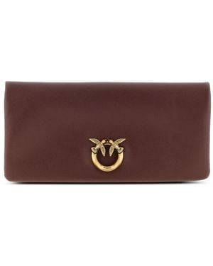 Pinko Love Click Soft Clutch - Brown