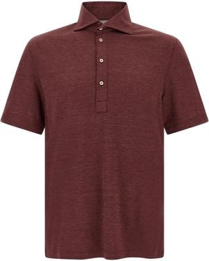 Brunello Cucinelli French Collar Polo Shirt - Red