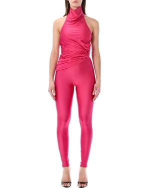 ANDAMANE Tatiana Halter-Neck Knot Jumpsuit - Pink