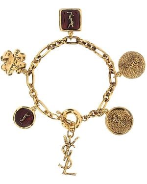 Saint Laurent Bracelet With Cassandre Charm - Metallic