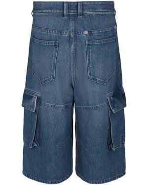 Givenchy Multicutted Denim Cargo Shorts - Blue