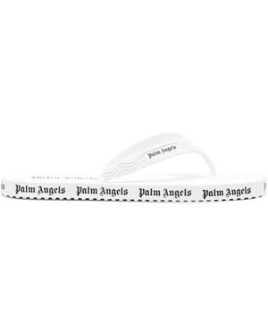 Palm Angels Logo Flip Flops Sandals - White
