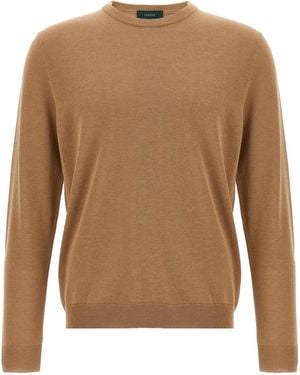 Zanone Cotton Sweater - Brown