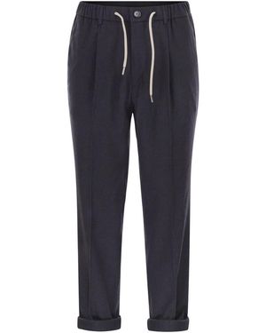 Herno Cashmere And Silk Pants - Blue
