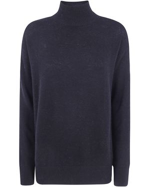Rossopuro Long Sleeved Turtle Neck Over Sweater - Blue