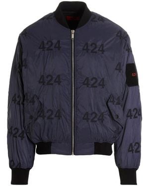 424 Logo Reversible Bomber Jacket - Blue