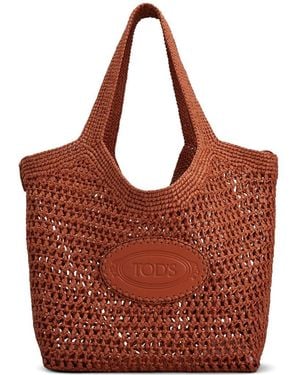 Tod's Woven Logo Top Handle Bag - Red