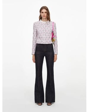 Self-Portrait Fly Zip Mini Jeans With Functional Pockets - White