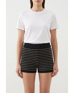 Brunello Cucinelli Striped Knit Shorts - White