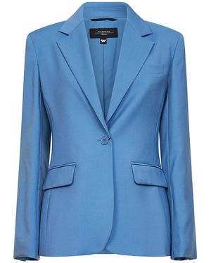 Weekend by Maxmara Stretch Wool Blazer - Blue