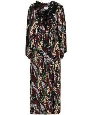 P.A.R.O.S.H. Printed Crepe Dress - Black