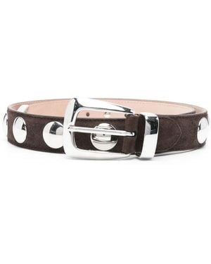 KHAITE Benny Suede Belt With Studs - Multicolor