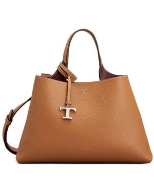 Tod's Top Handle Zip Bag - Brown