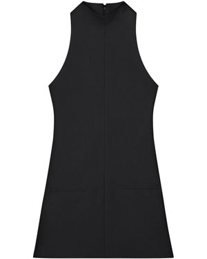 Courreges Short Twill Dress With A Mock Turtleneck - Black