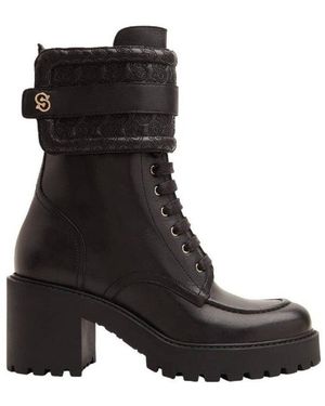 Ferragamo Shiraz Leather Boots - Black