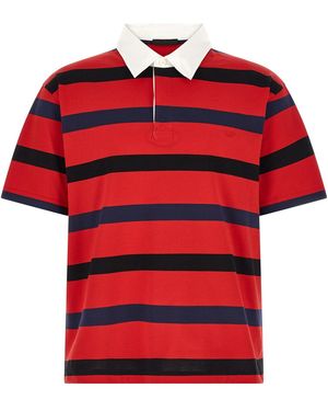 Prada Striped Polo Shirt - Red