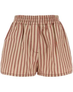 Fendi Embroidered Denim Shorts - Pink
