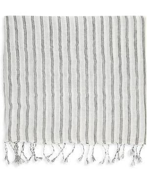Brunello Cucinelli Striped Linen Scarf - White